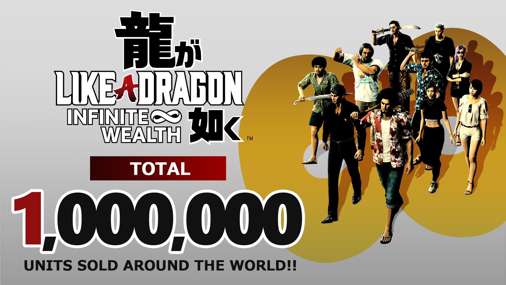 Sega ogłosiła, że Like a Dragon: Infinite Wealth osiągnęło milion sprzedanych egzemplarzy
