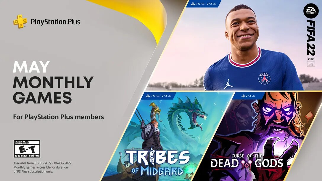 Subskrypcja PlayStation Plus w maju: symulator piłki nożnej FIFA 2022, Curse of the Dead Gods i kooperacja Tribes of Midgard