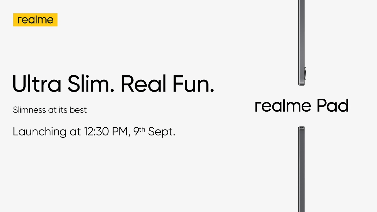 To oficjalne: Realme Pad zostanie zaprezentowany 9 września zamiast smartfonów Realme 8s i Realme 8i