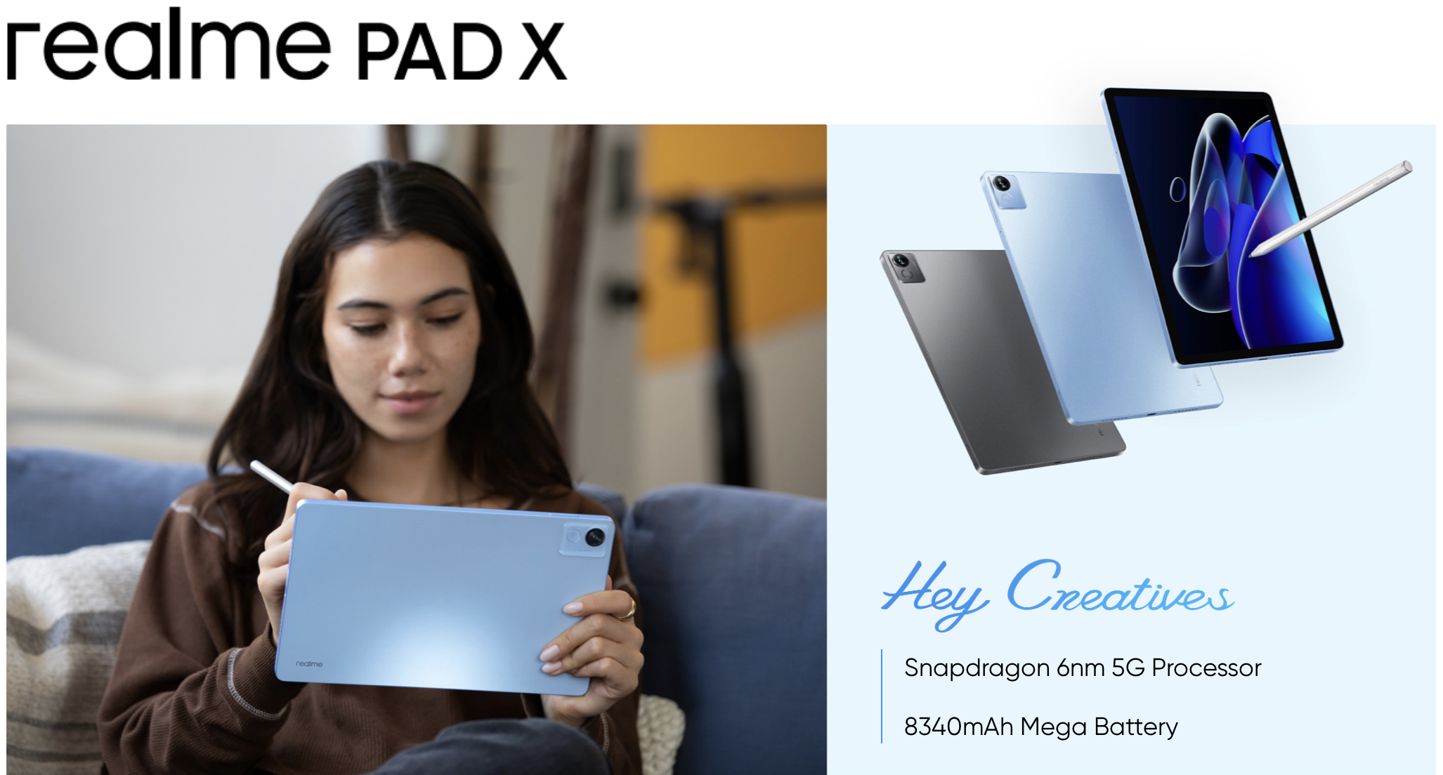 Realme Pad X wprowadzony na rynek poza Chinami: 11-calowy wyświetlacz 2K, tablet 5G ze Snapdragonem 695 od 251 USD