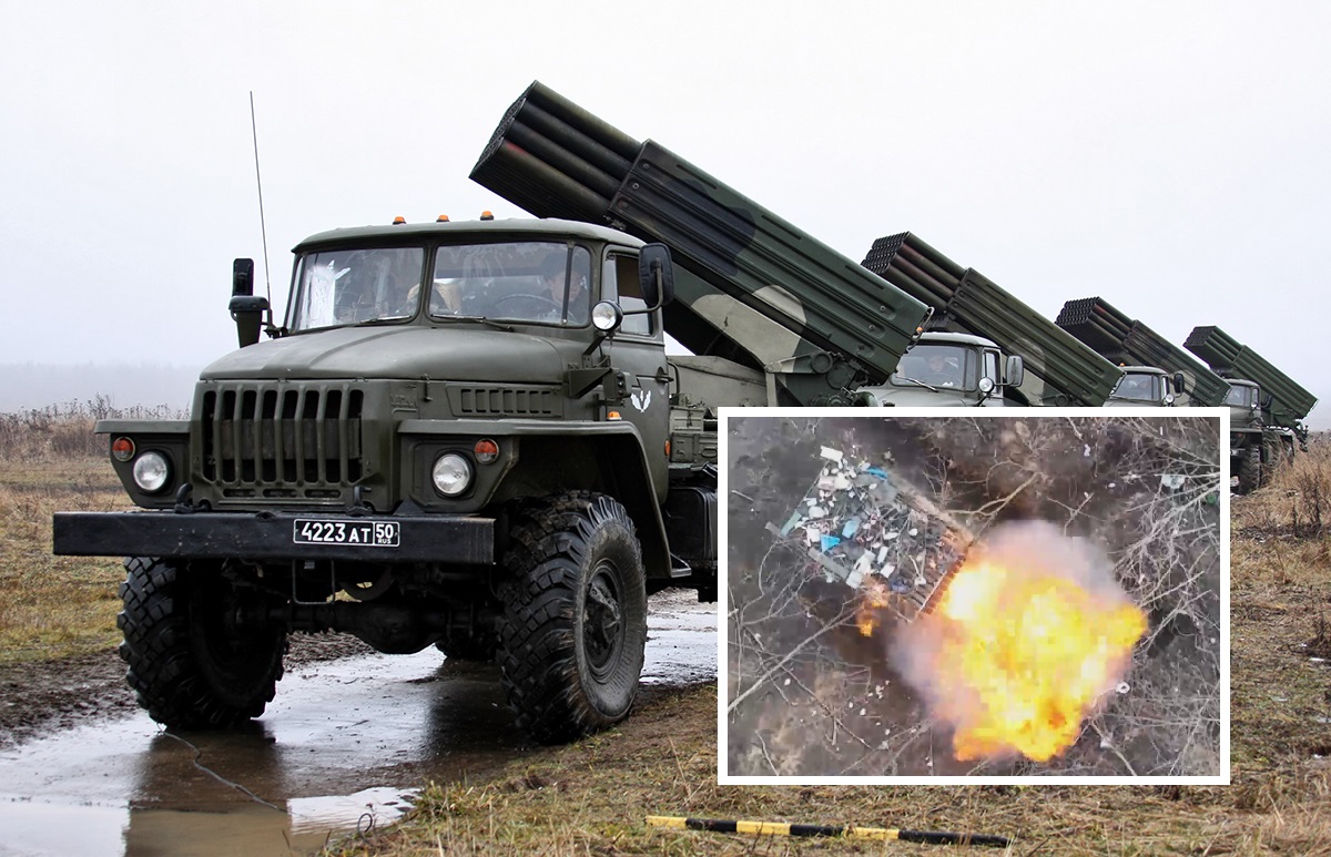 DJI Mavic niszczy rosyjską wielokrotną wyrzutnię rakiet BM-21 Grad