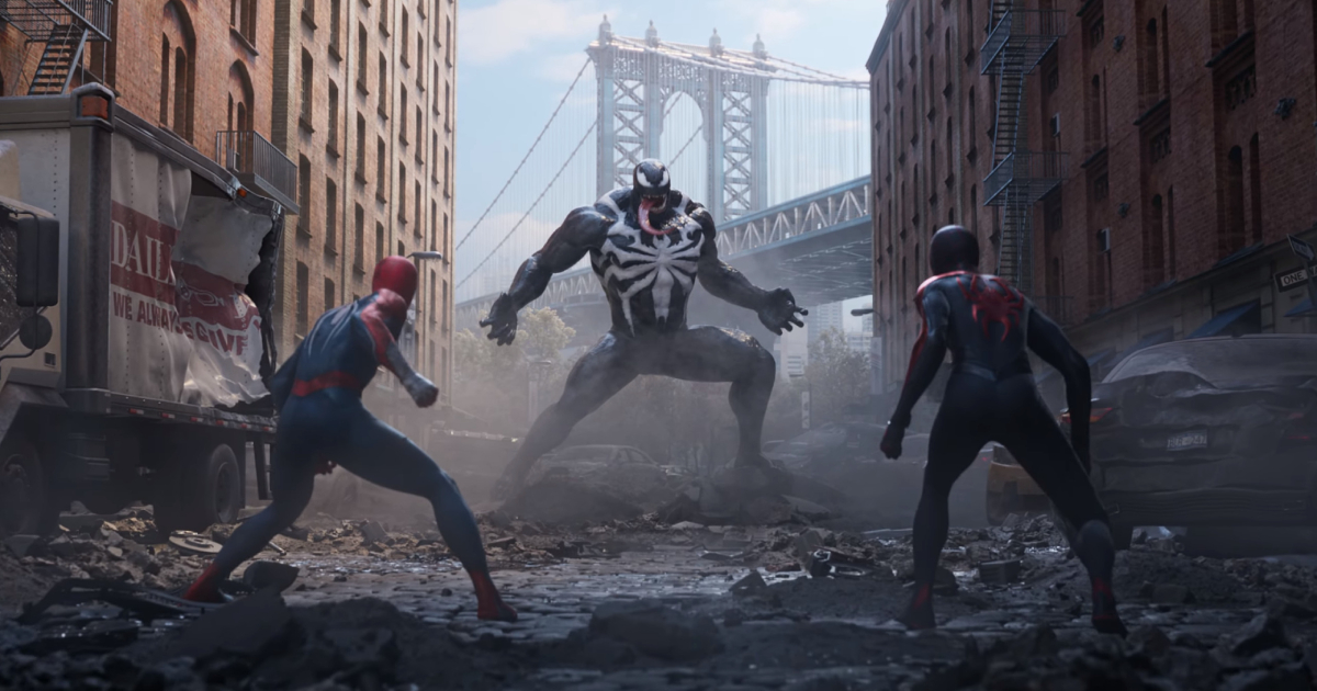 Sony, podczas meczu NFL, pokazało 1-minutową kinową reklamę Marvel's Spider-Man 2, w której ma miejsce walka z Venomem