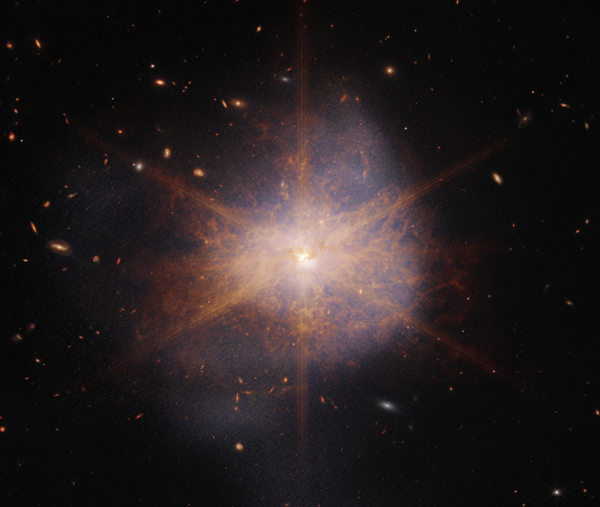 James Webb sfotografował w podczerwieni galaktykę Arp 220, która jest 1 bilion razy jaśniejsza od Słońca