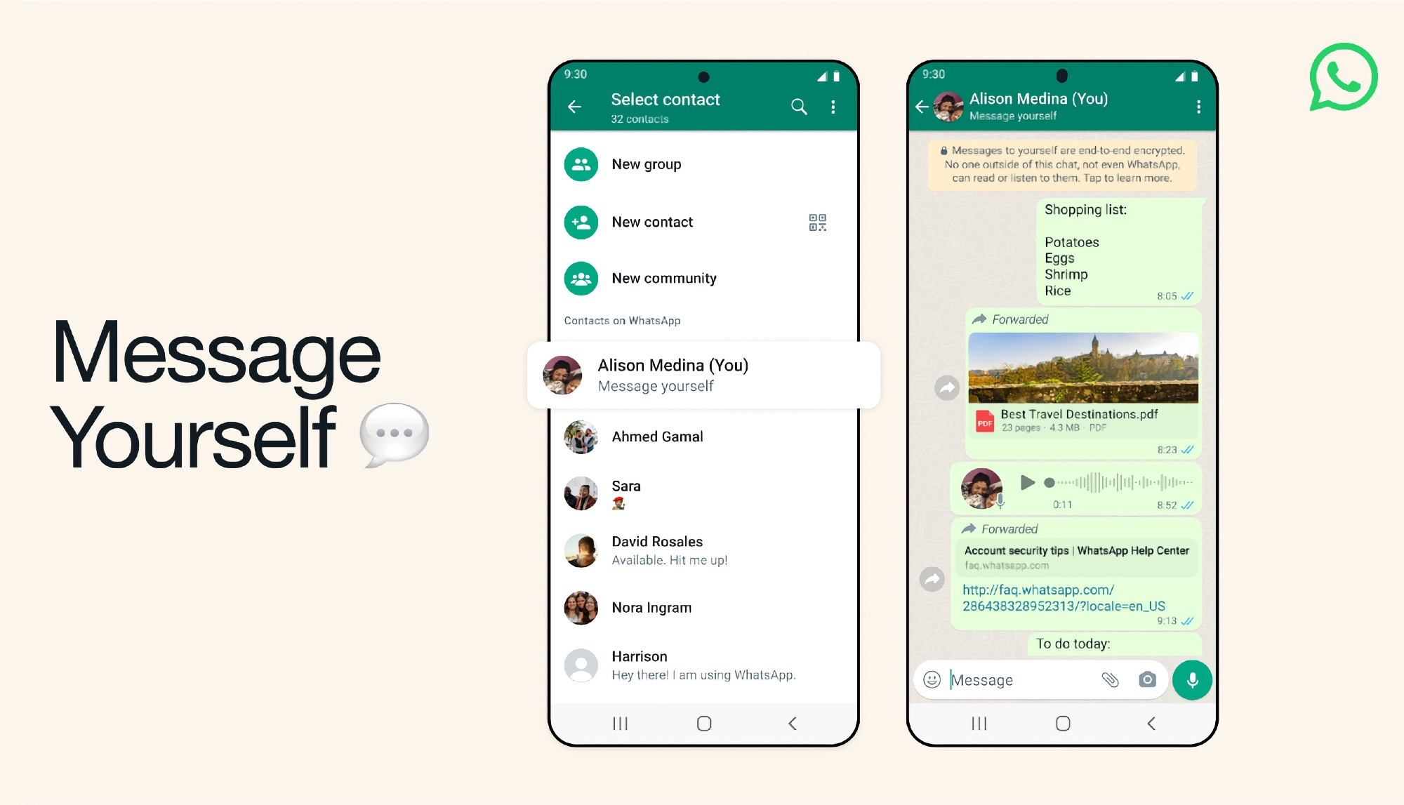 Podobnie jak Telegram i Viber: WhatsApp wprowadza funkcję Message Yourself, która pozwala na zapisywanie w aplikacji linków, notatek i plików