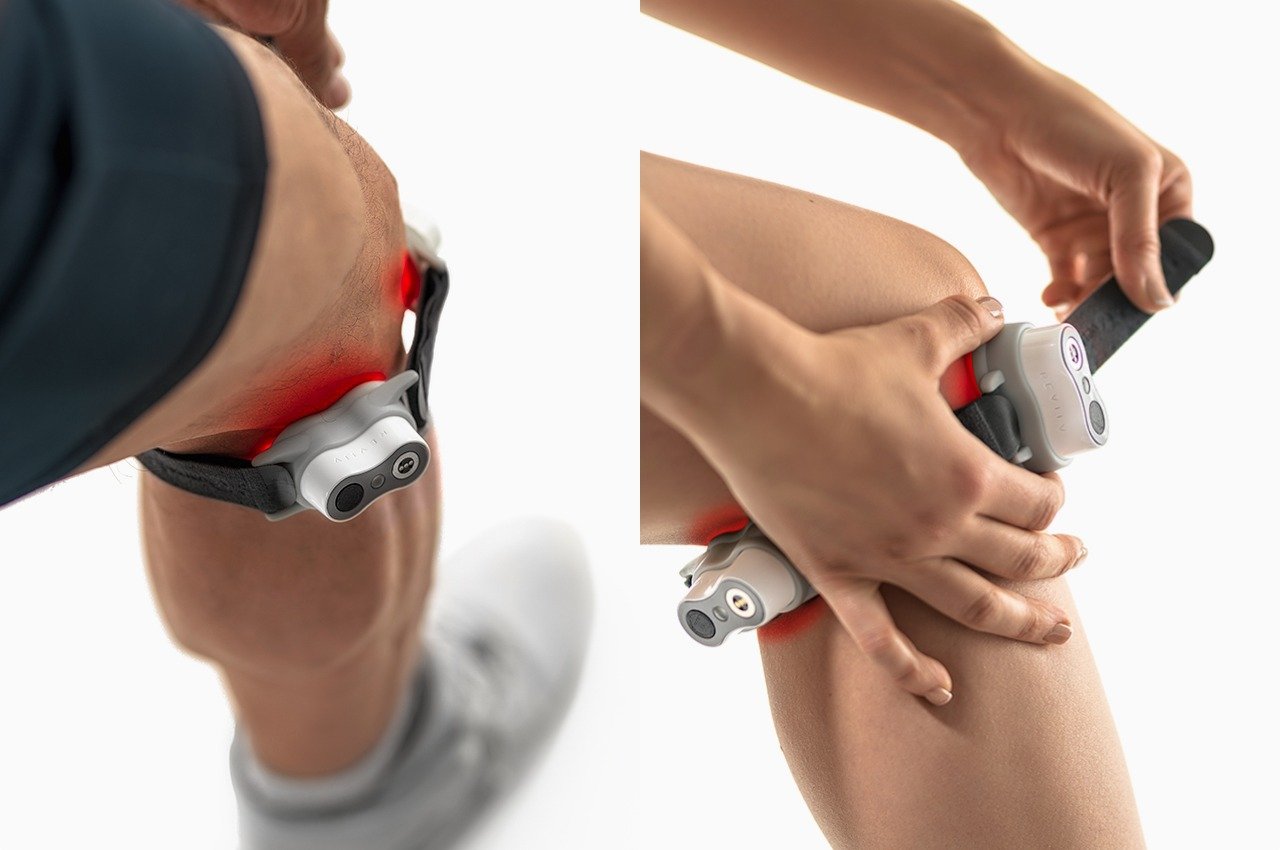 Złagodzić ból kolana i leczyć urazy dzięki tej innowacyjnej podwójnej terapii światłem Reviiv Knee+