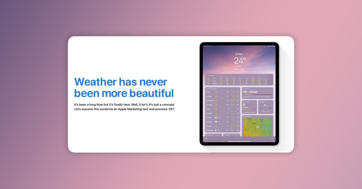 iPad nadal potrzebuje aplikacji Pogoda – oto jak powinna wyglądać