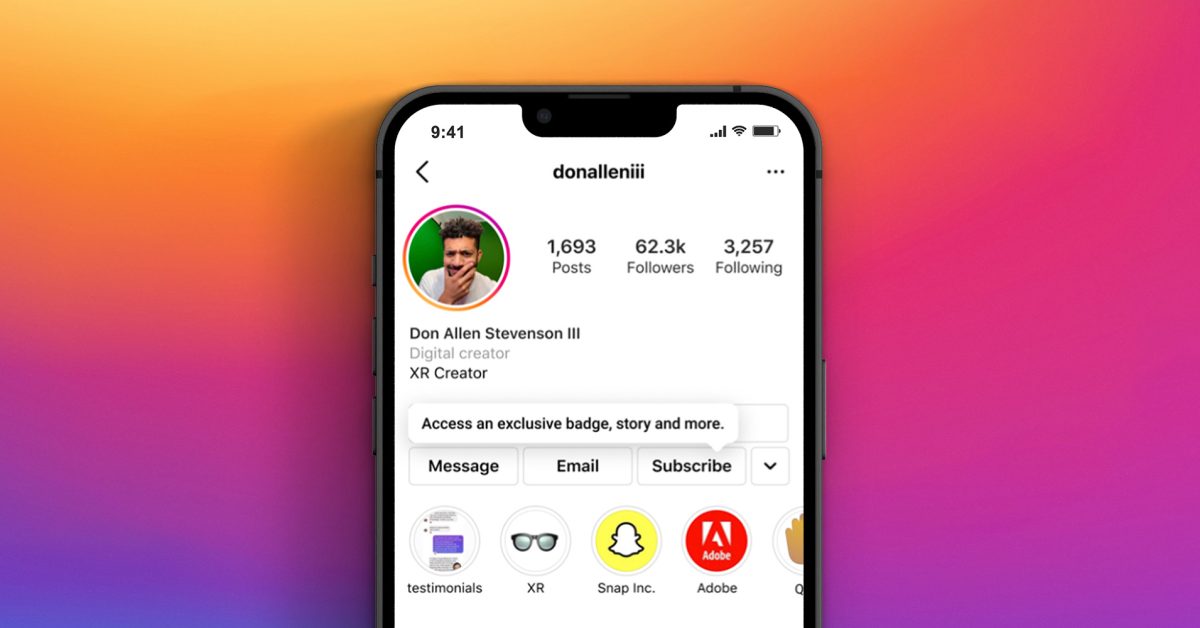 Instagram na iOS, aby zastosować funkcję przypiętych postów w profilu TikTok