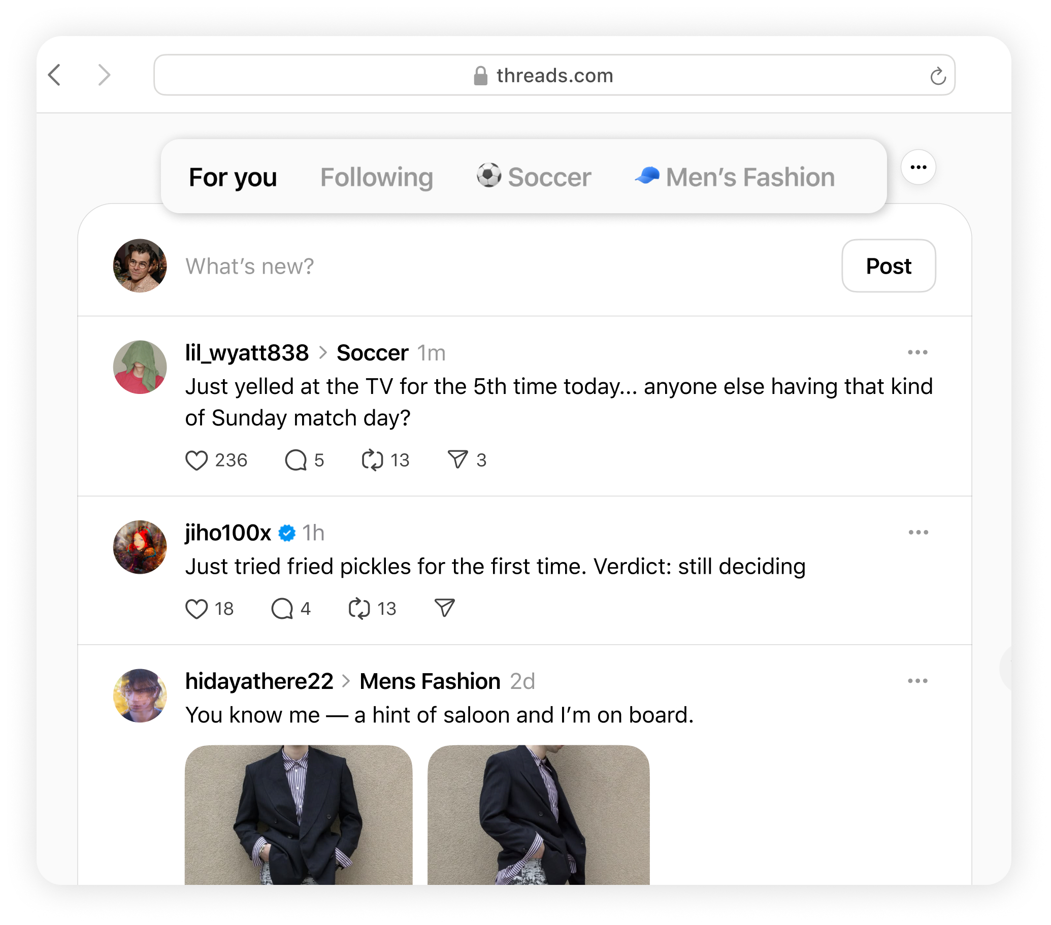 Aktualizacja feeda Threads dla wersji internetowej Aktualizacja feeda Threads dla wersji internetowej