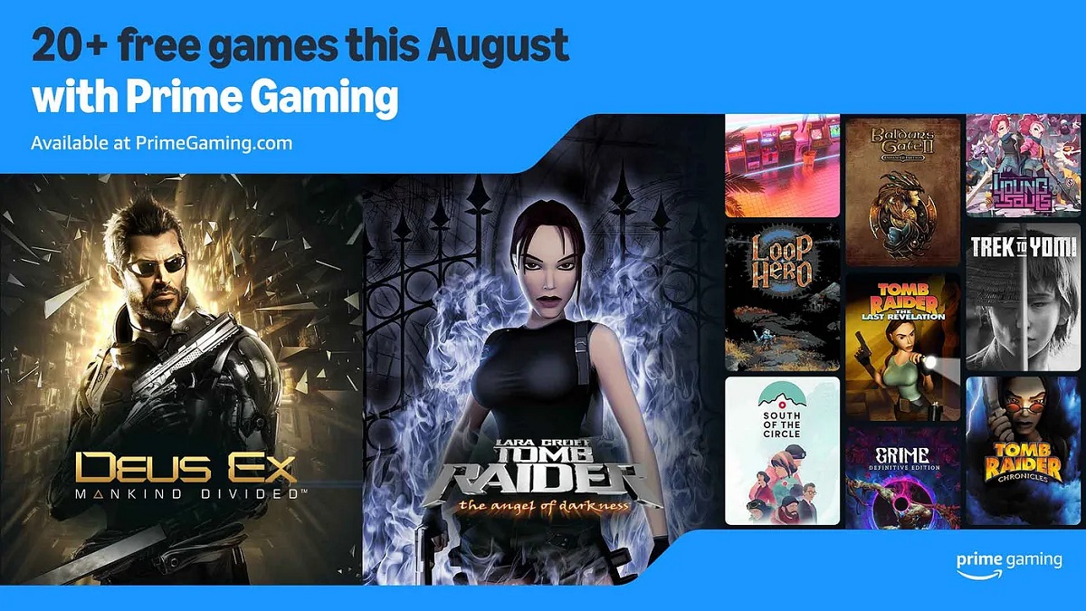 Subskrybenci Prime Gaming otrzymają w sierpniu dostęp do 22 gier, w tym Deus Ex: Mankind Divided, dwóch odsłon Tomb Raider i Baldur's Gate II