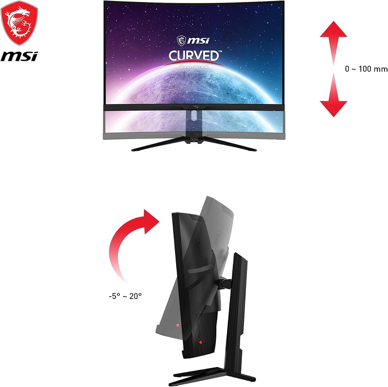 Monitor MSI MPG 325CQRXF we wnętrzu obudowy