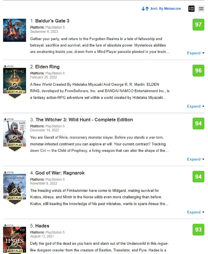 Elden Ring nie może oprzeć się Baldur's Gate III: gra od Larian Studios stała się najwyżej ocenianym projektem na PlayStation 5 według Metacritic-2