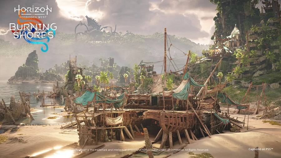 Sony opublikowało nowe zrzuty ekranu z dodatku Burning Shores do Horizon Forbidden West. Pokazano również krótki klip przedstawiający plemię Quen Navigator-5