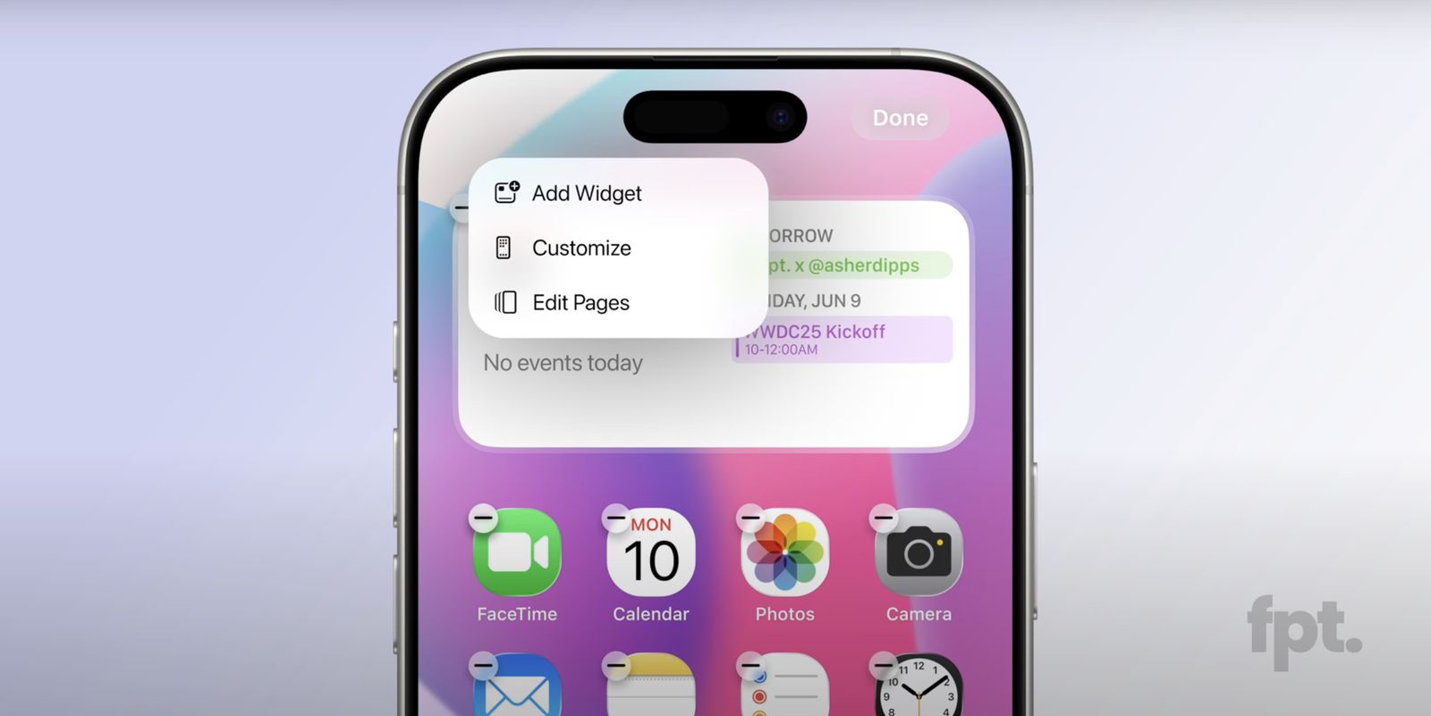 Domniemane menu iOS 19