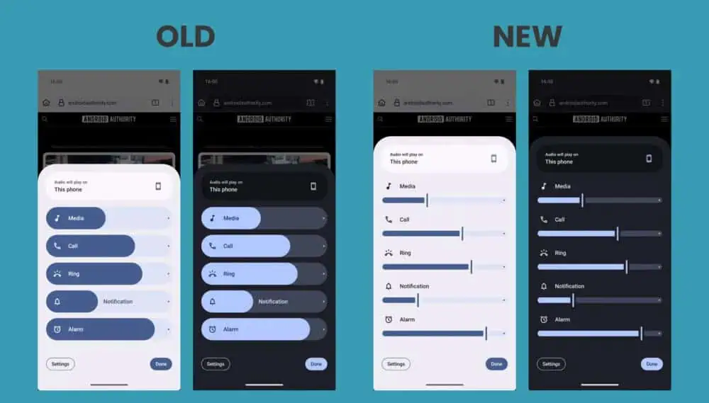 Nowy minimalistyczny suwak głośności w Androidzie 16