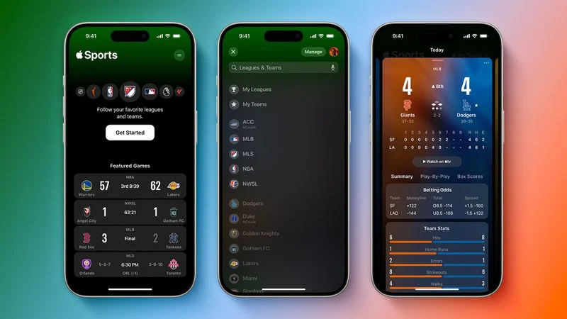 Podgląd aplikacji sportowej Apple