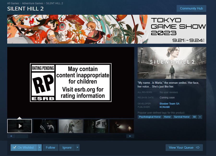 Nowa prezentacja remake'u Silent Hill 2 odbędzie się na Tokyo Game Show 2023, jak wynika z informacji na stronie Steam gry-2