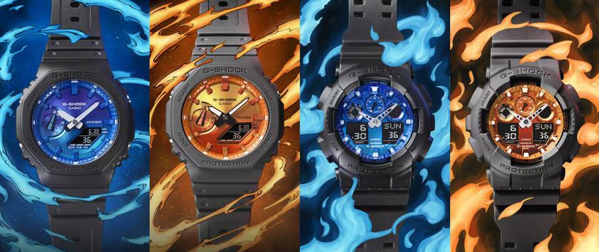 Zegarek G-Shock Flame Inside z niebieskim gradientem