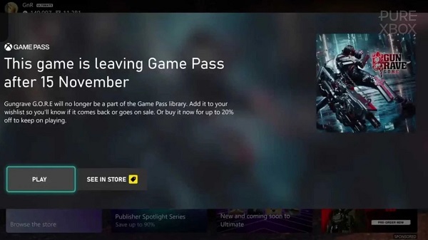 Nowa funkcja Xbox Game Pass: użytkownicy usługi będą teraz otrzymywać powiadomienia o grach, które wkrótce opuszczą katalog.-2