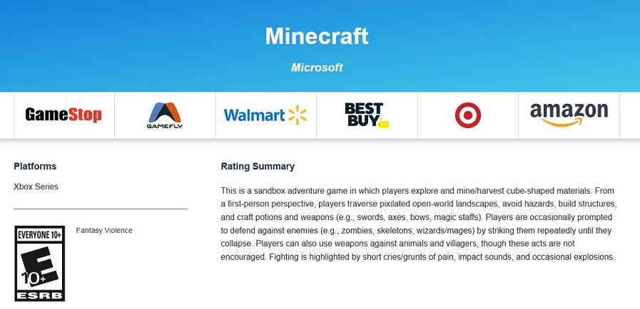 Organizacja ESRB wydała klasyfikację wiekową dla Minecrafta w wersji na konsole Xbox Series. Być może wkrótce popularna gra zostanie wydana na nowoczesną konsolę-2