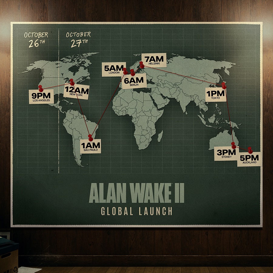 Niemożliwe do przegapienia: Remedy opublikowało wizualną mapę premiery Alan Wake 2, pokazującą czas wydania gry w głównych strefach czasowych-2