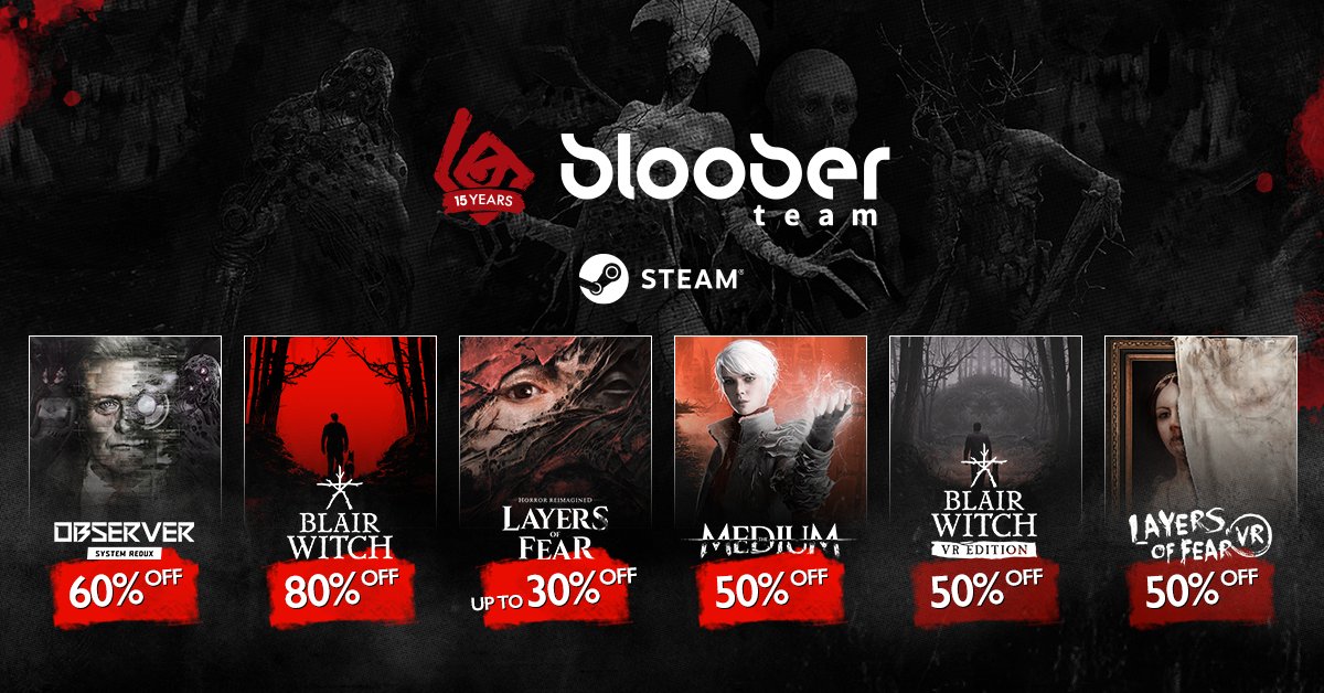 Bloober Team świętuje swoje 15-lecie i oferuje fanom swoich horrorów i thrillerów duże zniżki na Steam.