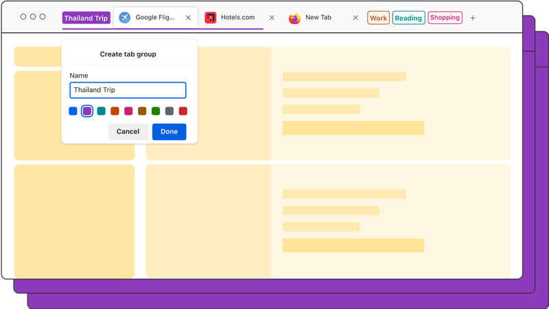 Nowa funkcja grup zakładek dla przeglądarki Mozilla Firefox