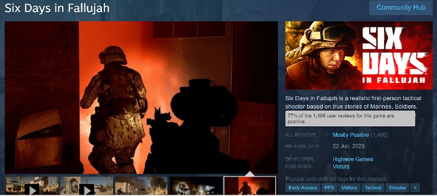 Skandaliczna strzelanka Six Days in Fallujah jest już dostępna na Steam. Gracze chwalą wczesną wersję gry, ale przyznają, że ma ona wiele wad-2