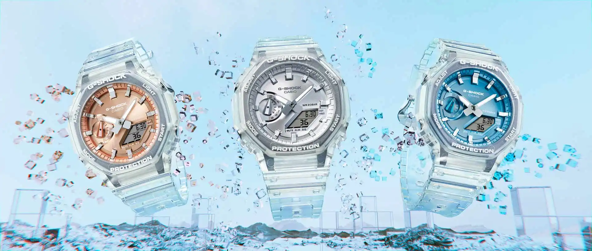 Casio GA-2100BM-7A2 Wariant zegarka Casio GA-2100BM w niebieskim kolorze
