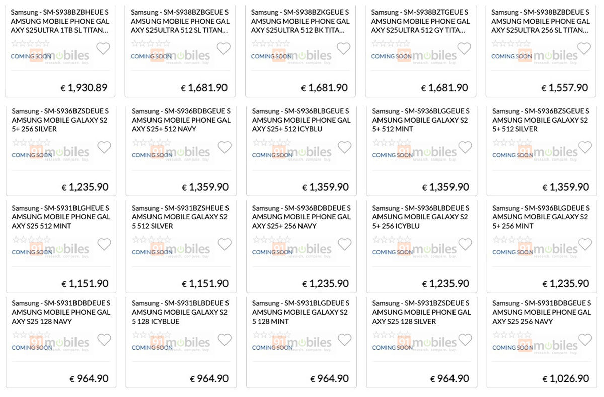 Porównanie cen Samsunga Galaxy S25 z różnymi modyfikacjami