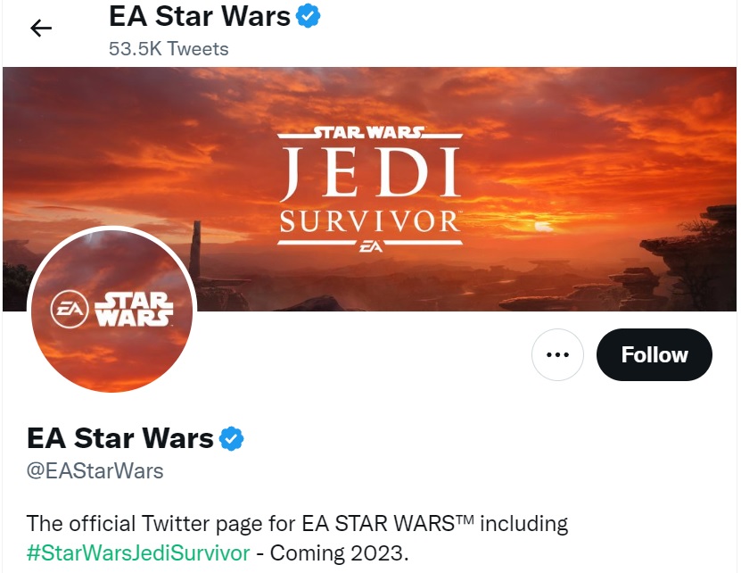 Czy Electronic Arts przygotowuje się do premiery Star Wars Jedi: Survivor? Firma zaktualizowała swoje oficjalne konto EA Star Wars na Twitterze-2