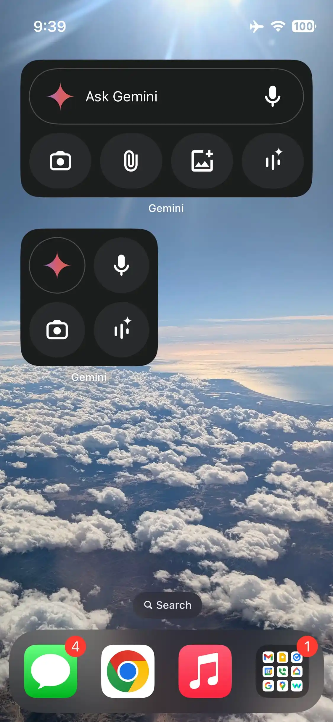 Widget Gemini dla ekranu głównego iPhone 1 Widget Gemini dla ekranu głównego iPhone 1