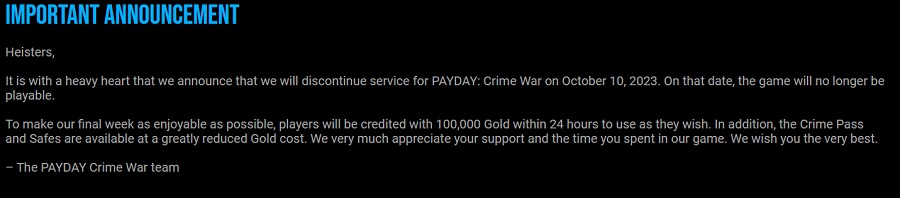 Rabunki stop: za kilka dni mobilna gra Payday: Crime War przestanie istnieć. Deweloperzy ogłosili niespodziewaną decyzję-2