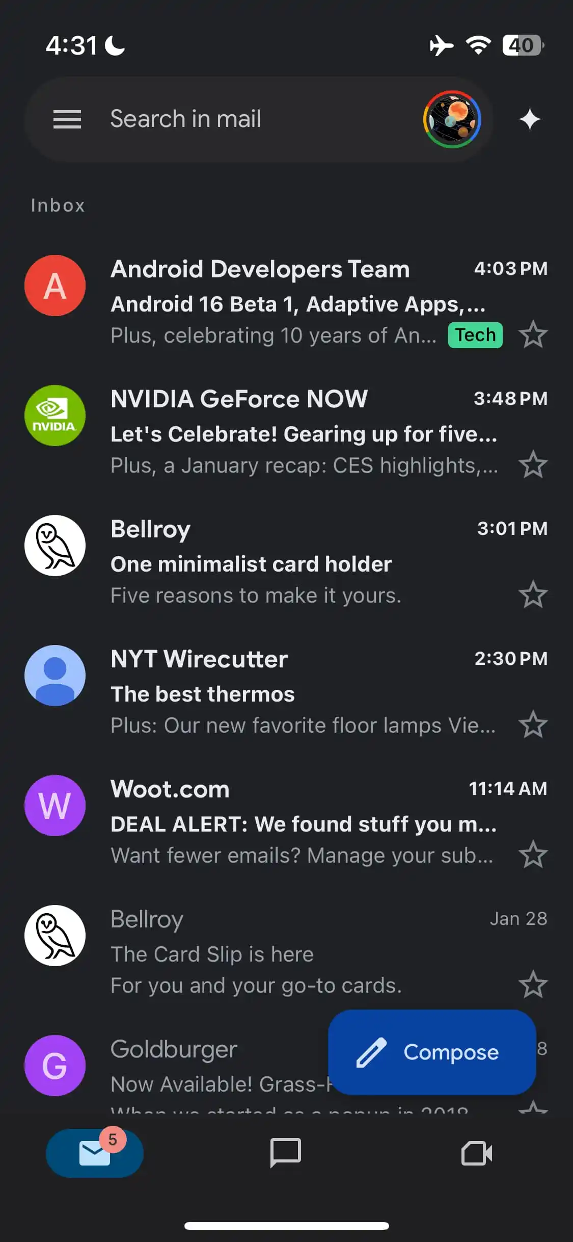 Zaktualizowany design Gmail dla iPhone Zaktualizowany design Gmail dla iPhone