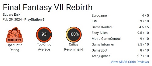 Krytycy są podekscytowani Final Fantasy VII Rebirth i przyznają grze najwyższe oceny-3