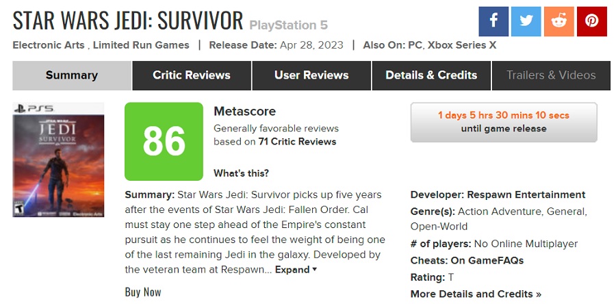 Godny sequel świetnej gry: krytycy zadowolili się Star Wars Jedi: Survivor. Recenzje na agregatorach są zachęcające-2