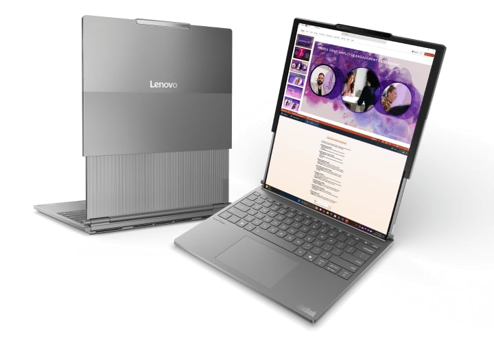 Obraz zwijanego laptopa Lenovo w widoku rozszerzonym