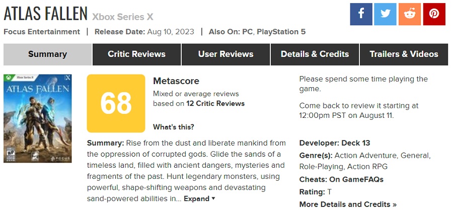 Pierwsze recenzje Atlas Fallen: krytycy i gracze nie byli zadowoleni z gry akcji studia Deck 13-2