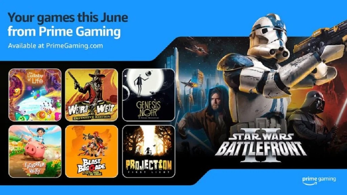 Czerwcowy wybór gier dla subskrybentów Amazon Prime Gaming został ujawniony, a na jego czele znalazły się Star Wars Battlefront II (2005) i Weird West