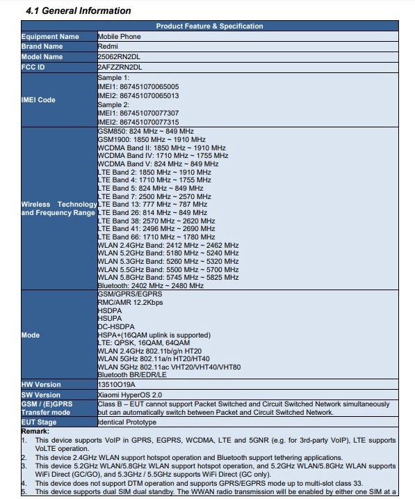 Smartfon Redmi z certyfikatem FCC Smartfon Redmi z certyfikatem FCC