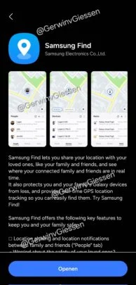 Nowy interfejs Samsung Find w One UI 7