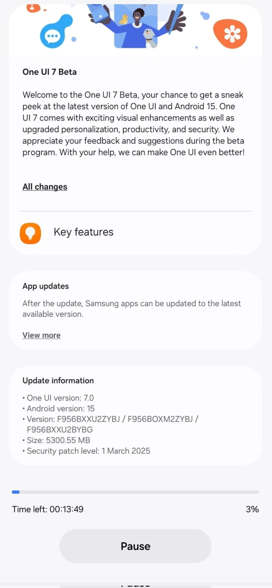 Samsung Galaxy Z Fold 6 One UI 7 Beta Update Image 2