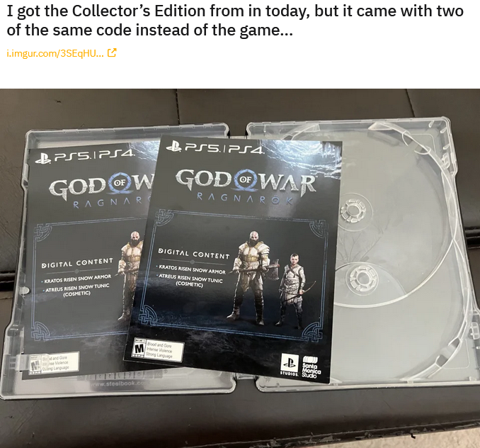 Gra nie była objęta umową: Sony zapomniało umieścić kod aktywacyjny God of War Ragnarok w edycji kolekcjonerskiej-2