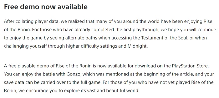 Darmowa wersja próbna gry akcji Rise of the Ronin jest dostępna na PS5-2