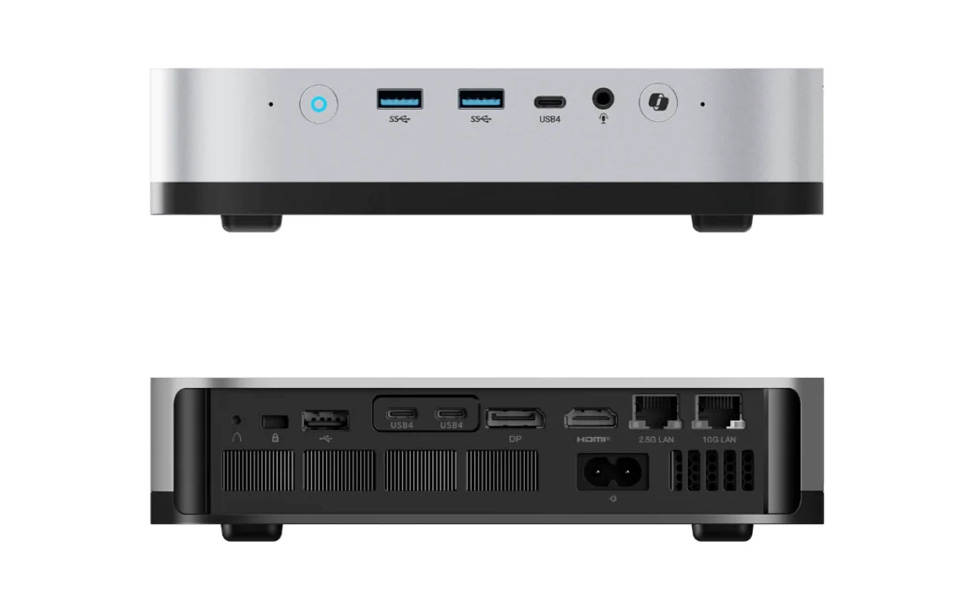 Interfejsy połączeń na tylnej stronie mini-PC M2 Pro